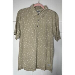 Linksoul Tan w/ palm tree pattern Men's Small Golf Polo NWT‎ - $104 MSRP